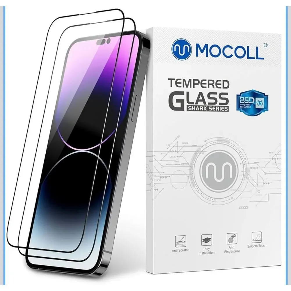 MOCOLL 2PCS x3 pack for iPhone 14 Pro Max Screen Protector Tempered Glass